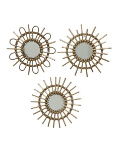 Espejo de mimbre ø40x2,5cm colores / modelos surtidos 2