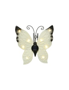 Figura luz solar metalica con forma de mariposa 17,8 x 6 x 4 cm colores surtidos 2