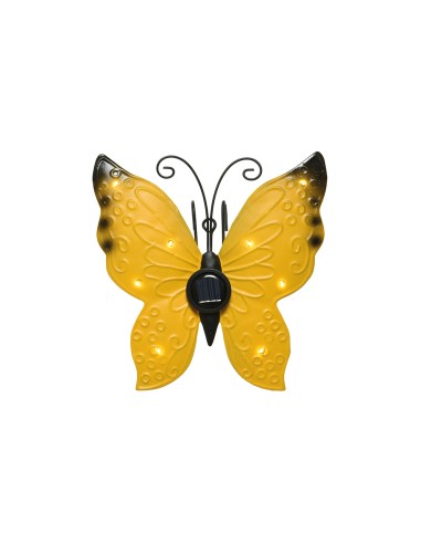Figura luz solar metalica con forma de mariposa...