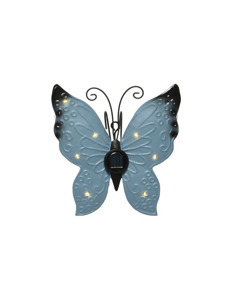 Figura luz solar metalica con forma de mariposa 17,8 x 6 x 4 cm colores surtidos