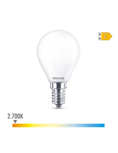 Bombilla esferica led e14 6,5 w 806 lm 2700 k luz calida ø4,5 x 8 cm