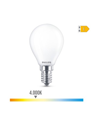 Bombilla esferica led e14 6,5 w 806 lm 4000 k luz dia ø4,5 x 8 cm