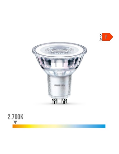 Bombilla gu10 led 4,6 w 390 lm 2700 k luz calida ø5 x 5,4 cm