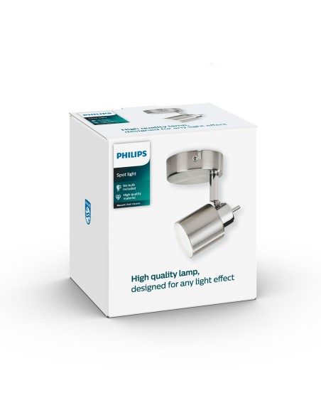 Foco 1 elemento meranti gu10 (bombilla no incluida) color cromo mate 15,5 x 10 x 8 cm