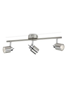 Foco 3 elementos meranti gu10 (bombilla no incluida) color cromo mate 15,5 x 10 x 49 cm