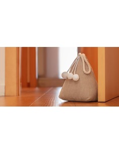 Tope textil sujetapuerta 1kg saco beige. inofix 2