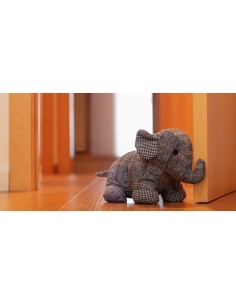 Tope textil sujetapuertas 1kg elefante gris. inofix 2