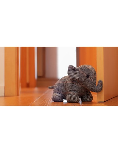 Tope textil sujetapuertas 1kg elefante gris....