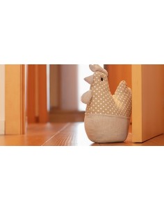 Tope textil sujetapuertas 1kg gallina beige. inofix 2