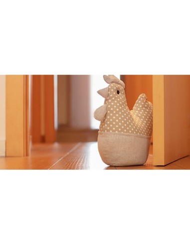 Tope textil sujetapuertas 1kg gallina beige....