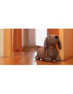 Tope textil sujetapuertas 1kg perro marrón. inofix 2