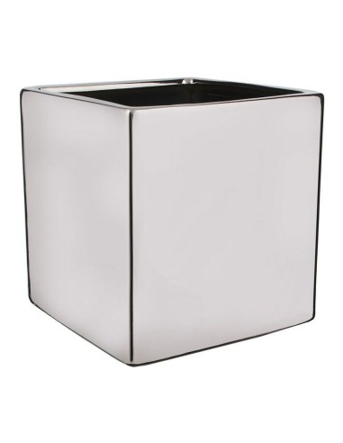 Macetero chaz cuadrado plata a14x14x14cm. mica decorations