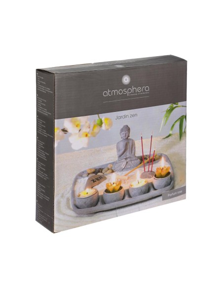 Jardín zen cemento gris 24x24x12cm
