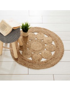 Alfombra calada de yute ø80cm 2