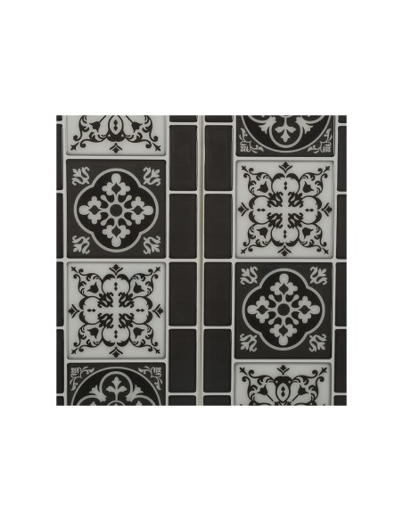 Pack 2 sticker decorativo modelo azulejo negro 30,5x25x0.3cm