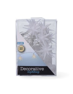 Guirnalda a pilas fija 10 leds estrellas decorativas ø45mm luz cálida 1,30m colores/modelos surtidos 2