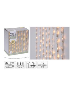 Cortina 320 leds blanco cálido con 5 funciones 1x2m