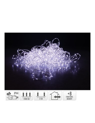 Guirnalda soft wire 800 leds blanco frio 8 funciones 27m