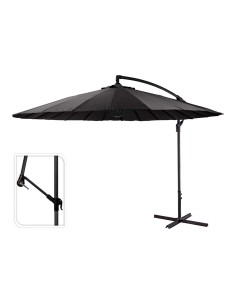 Parasol excéntrico ø300 cm altura maxima 3 m color: antracita