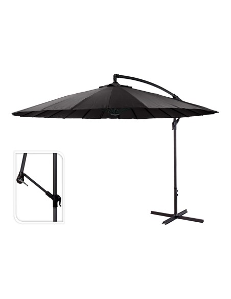Parasol excéntrico ø300 cm altura maxima 3 m color: antracita