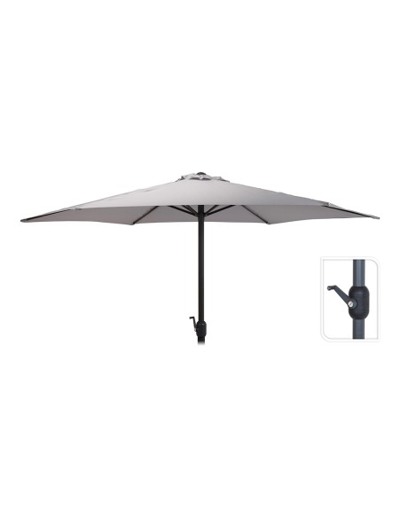 Parasol ø300 cm altura maxima 248 cm color: gris claro