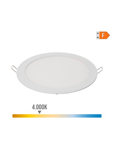 Downlight led empotrable redondo 20 w luz dia 4000 k 1500 lm blanco ø22,5 cm