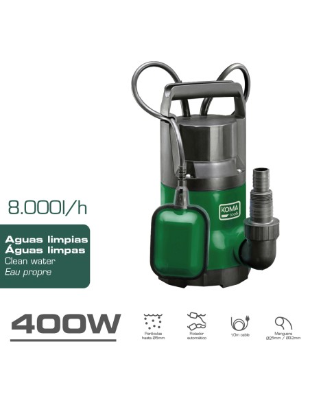 Bomba de drenaje aguas limpias 400 w