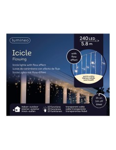 Cortina led icicle lights parpadeante 5,8m 240 leds luz calida 2