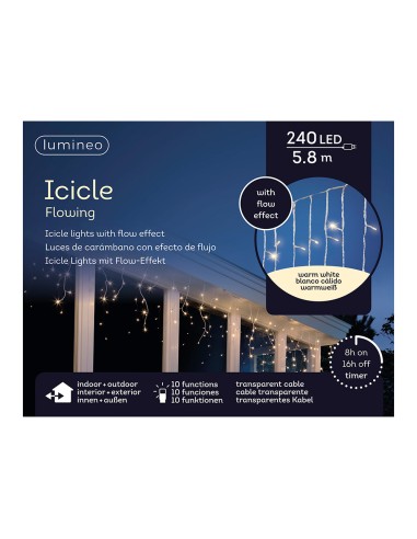 Cortina led icicle lights parpadeante 5,8m 240...