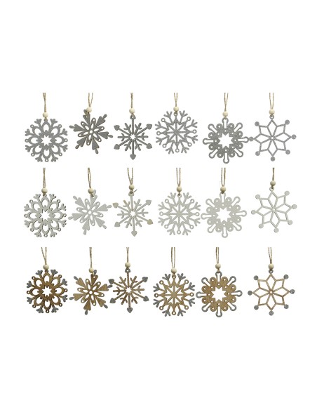 Figuras de madera para arbol de navidad copos surtidos ø6cm