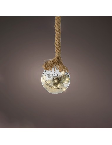 Bombilla cristal 40 microleds con cuerda luz blanco calido 40 lm ø20x80cm