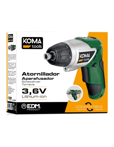 Atornillador a bateria reversible 3,6v litio...