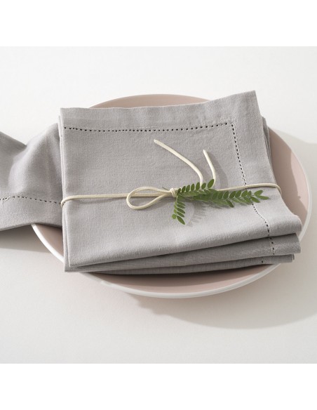 Pack 4 servilletas de algodón color topo 40 x 40 cm