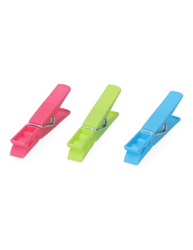 24 pinzas de plástico de colores variados 7,2 cm