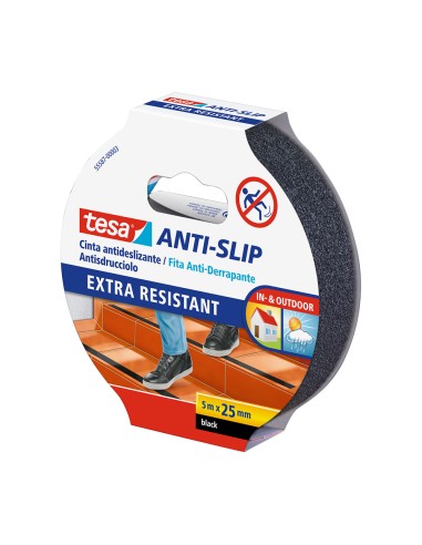 Cinta antideslizante negra 5 m x 25 mm