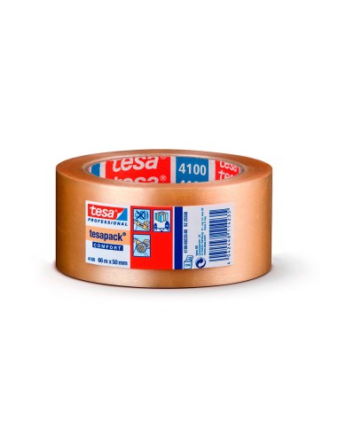 Cinta de embalar pvc rugoso transparente 66m x 50mm 4100 tesa