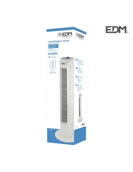 Ventilador de torre. potencia: 45 w, blanco 21 x 78 cm