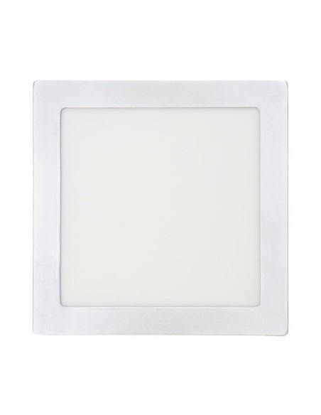 Downlight led superficie cuadrado cromado 20 w 1500 lm 4000 k luz dia 22 x 22 x 3 cm