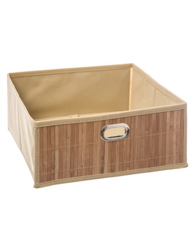 Cesta para mueble de almacenaje bambú natural 31 x 31 x 13,5 cm