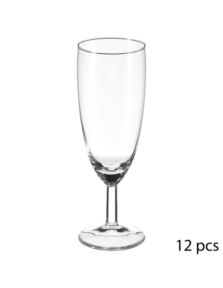 Set 12 unid. copa de cava tipo flauta de cristal 15cl