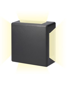 Aplique led cuadrado 4 proyecciones 6 w 516 lm 3000 k luz calida ip54 11.5 x 11.5 x 5 cm 2