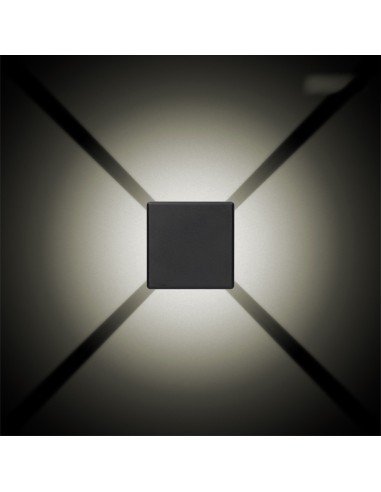 Aplique led cuadrado 4 proyecciones 6 w 516 lm...