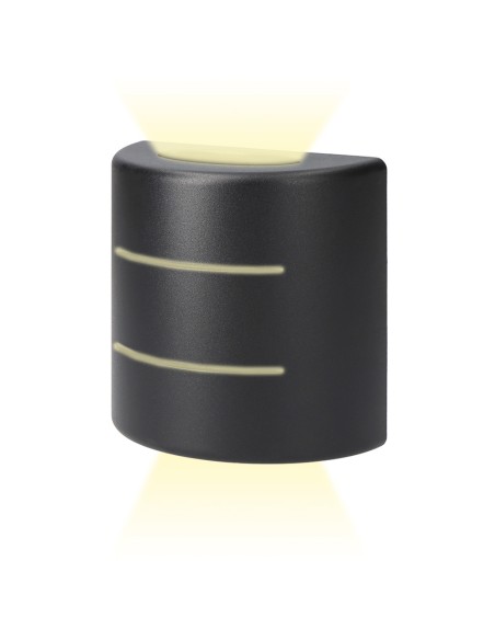 Aplique led ovalado con rayas 6 w 516 lm 4000 k luz dia ip54 12 x 12 x 6 cm