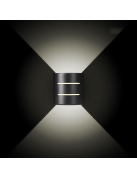 Aplique led ovalado con rayas 6 w 516 lm 4000 k luz dia ip54 12 x 12 x 6 cm