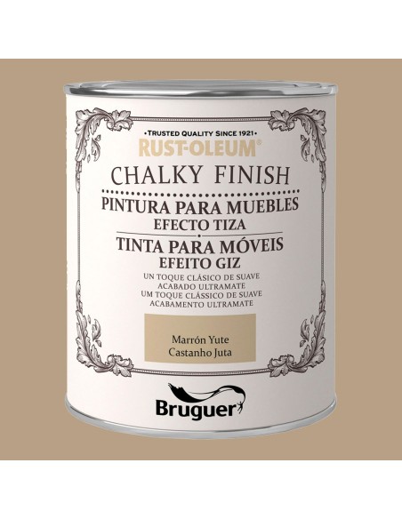 Rust-oleum chalky finish muebles marron yute 0,750l 5397544 bruguer
