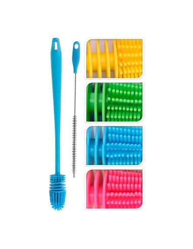 Cepillo limpia botellas colores surtidos, 2 uds