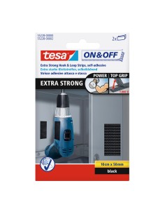 Tiras de cierre extrafuerte 10cm x 50mm 2 pares negro 55228 tesa