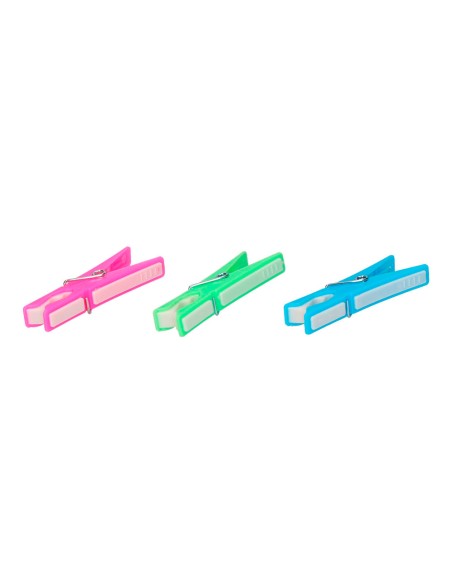 12 pinzas de plástico de colores variados 8 cm