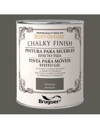 Rust-oleum chalky finish muebles antracita 0,750l 5397535 bruguer