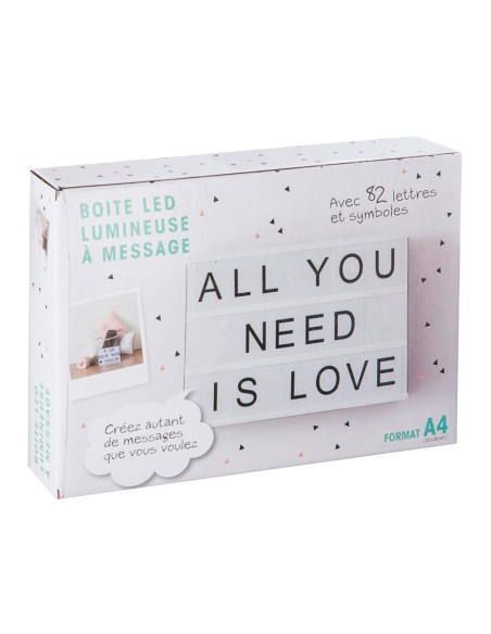 Caja de mensajes luminosos 30 x 22 x5.5 cm a pilas